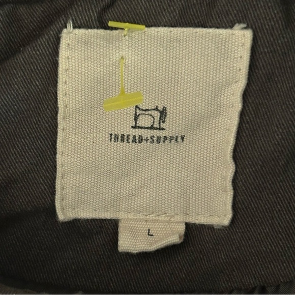 THREAD + SUPPLY Gray Military Utility Jacket Aztec Sleeves Size Large - Picture 11 of 14